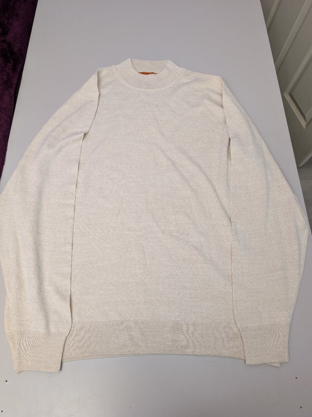 Christian Couture Untouchable Collection Cream Mock Neck Wool Blend Sweater 4XL